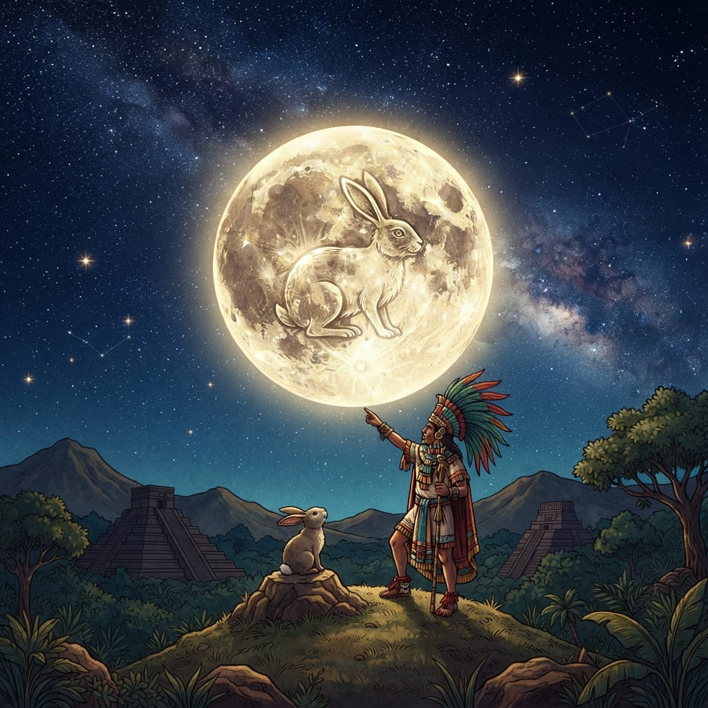 leyenda de la luna y el conejo